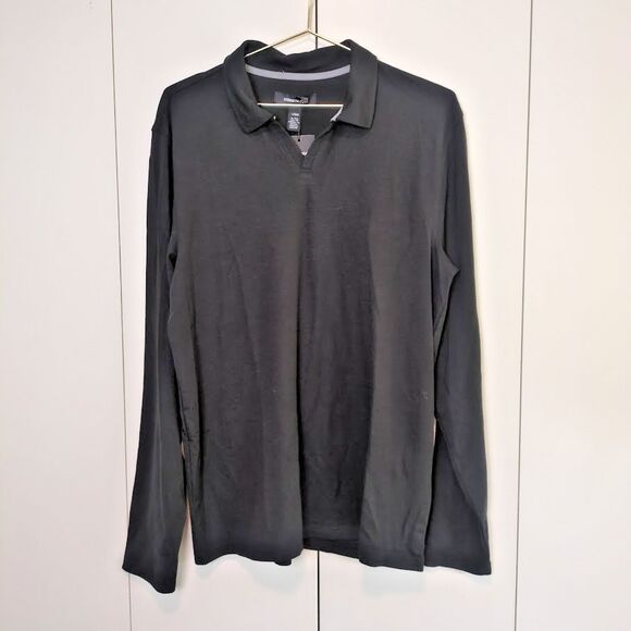 NWT Kenneth Cole Men's L Large V-Neck Black Long Sleeve - Picture 1 of 9